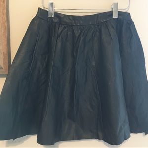 Faux leather flared mini skirt, size small